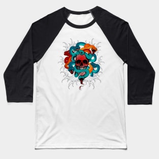 skull and snake Baseball T-Shirt